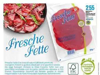 Eurospin Fresche Fette Bresaola Della Valtellina IGP Punta D'Anca 80 g offerta
