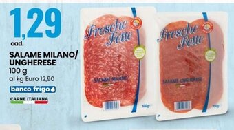 Eurospin Fresche Fette Salame Milano/Ungherese 100 g offerta