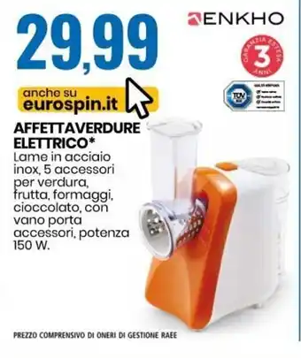 Eurospin Enkho Affetta Verdure Elettrico offerta