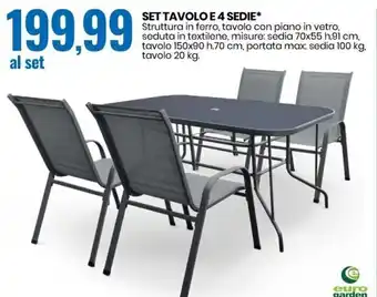 Set Tavolo e 4 Sedie