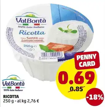 PENNY Ricotta 250g offerta