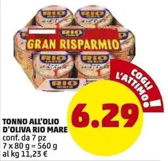 PENNY Tonno All'Olio D'Oliva Rio Mare 7x80=560g offerta