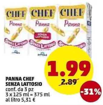 PENNY Panna Chef SEnza Lattosio 3x125ml=375ml offerta