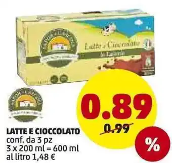 PENNY Latte E Cioccolato 3x200ml= 600ml offerta