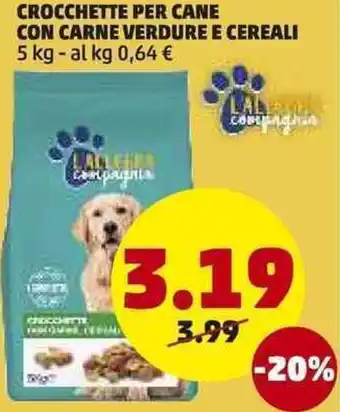 PENNY Crocchette Per Cane Con Carne Verdure E Cereali 5kg offerta