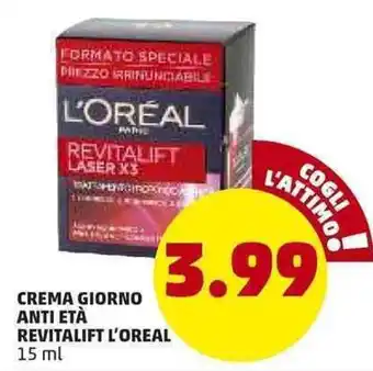 PENNY Crema Giorno Anti Eta Revitalift L'Oreal 15ml offerta