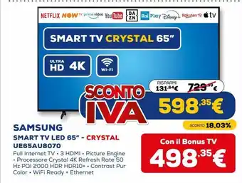 Euronics Smart tv samsung offerta