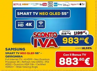 Euronics Samsung smart tv neo oled 55" qe55qn85a offerta