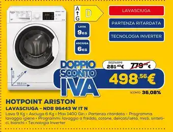 Euronics Hotpoint ariston lavasciuga - ndb 96443 w it n offerta