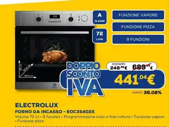 Euronics Electrolux forno da incasso - e0c3s402x offerta