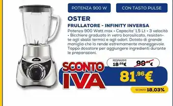 Euronics Oster frullatore - infinity inversa offerta