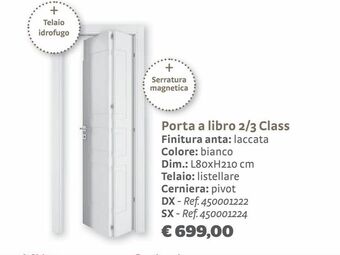 Bricocenter Porta a libro 2/3 class finitura anta: laccata colore: bianco offerta