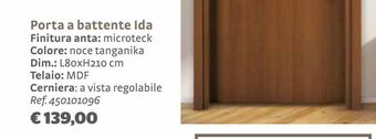 Porta a battente ida finitura anta: microteck colore: noce tanganika