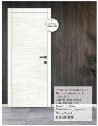 Bricocenter Porta a battente like finitura anta: laminato spazzolato colore: larice chiaro offerta