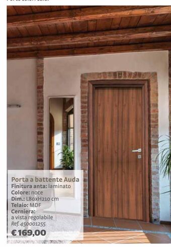 Bricocenter Porta a battente auda finitura anta: laminato colore: noce offerta