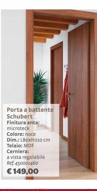 Bricocenter Porta a battente schubert finitura anta: microteck colore: noce offerta