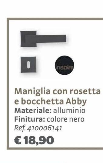 Bricocenter Maniglia conrosetta e bocchetta abby materiale: alluminio finitura: colore nero offerta