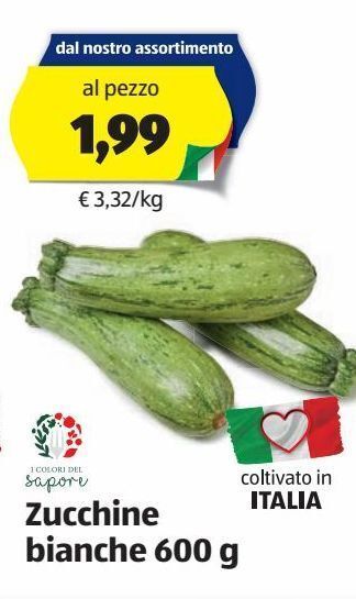 ALDI Zucchine bianche 600 g i colori del sapore offerta