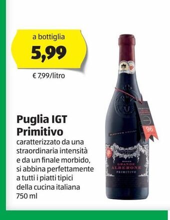 ALDI Puglia igt primitivo offerta