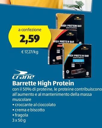 ALDI Barrette high protein crane offerta