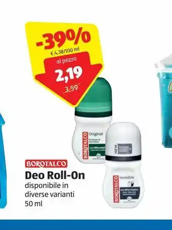 Deodorante roll on borotalco