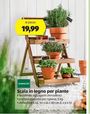 ALDI Scala in legno per piante offerta