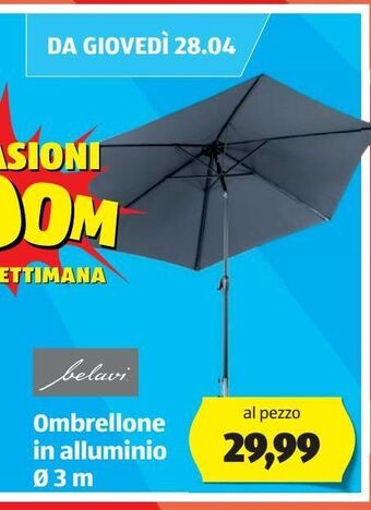 ALDI Ombrellone in alluminio offerta