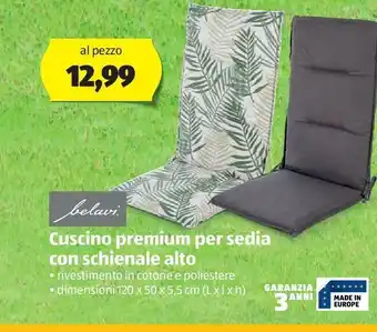 ALDI Cuscino premium per sedia con schienale alto offerta