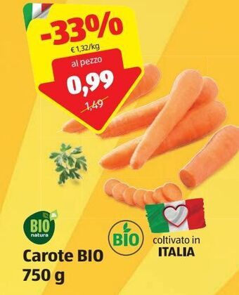ALDI Carote bio 750 g offerta