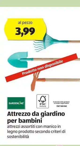 ALDI Attrezzi da giardino per bambini gardenline offerta