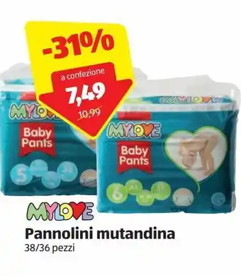 ALDI Pannolini mutandine my love offerta