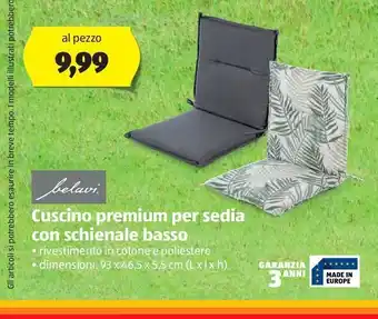 ALDI Cuscino premium per sedia con schienale basso offerta