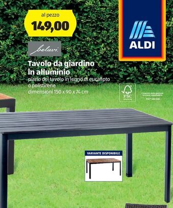 ALDI Tavolo da giardino in alluminio offerta