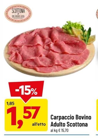 DPiù Carpaccio Bovino Adulto Scottona offerta