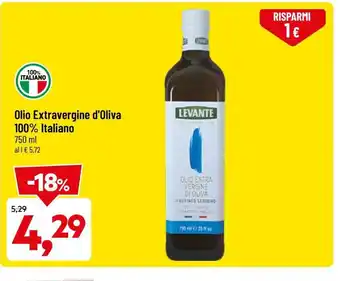 DPiù Olio Extravergine d'Oliva 100% Italiano 750ml offerta
