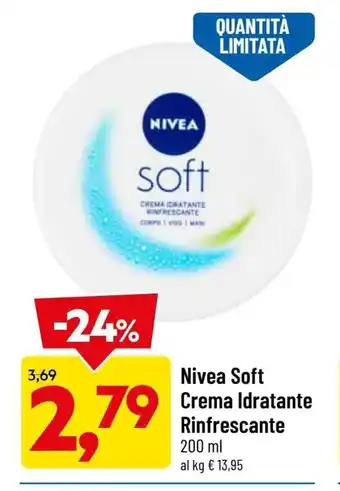 DPiù Nivea Soft Crema Idratante Rinfrescante 200ml offerta