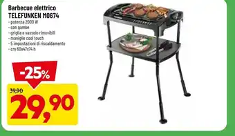 DPiù Barbecue elettrico Telefunken M0674 60x47x74 h offerta