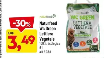 DPiù Naturfeed Wc Green Lettiera Vegetale 6L offerta
