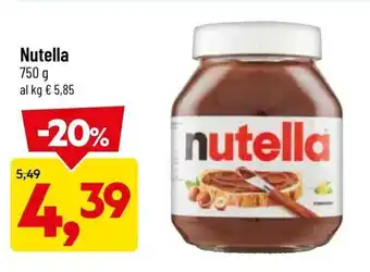 DPiù Nutella 750g offerta