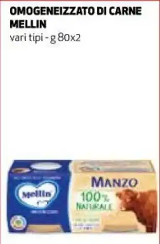 Ipercoop Mellin Omogeneizzati Di Carne Vari tipi g 80x2 offerta