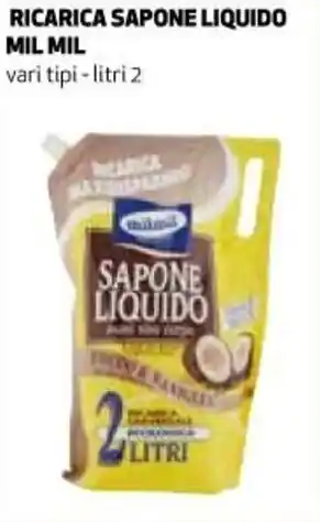 Ipercoop Mil Mil Ricarica Sapone Liquido vari tipi litri 2 offerta