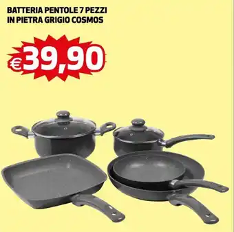 Ipercoop Batteria Pentole 7 pezzi in Pietra Grigio Cosmos offerta