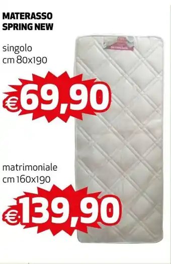 Ipercoop Materasso Spring New singolo cm 80x190 offerta