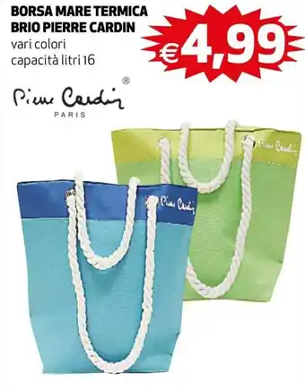 Ipercoop Borsa Mare Termica Brio Pierre Cardin litri 16 offerta