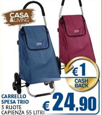 Casa & Co Casa & Living Carrello Spesa Trio 55 litri offerta