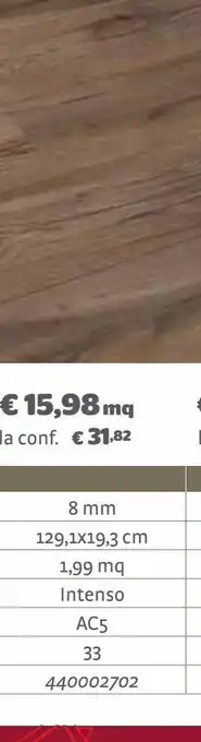Bricocenter Pavimento orebro toni scuri 8mm passaggio: intenso offerta
