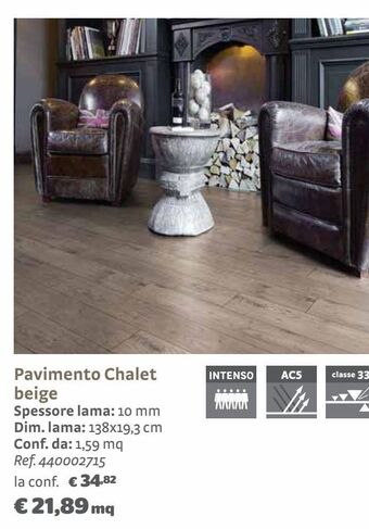 Bricocenter Pavimento chalet beige spessore lama: 10mm offerta