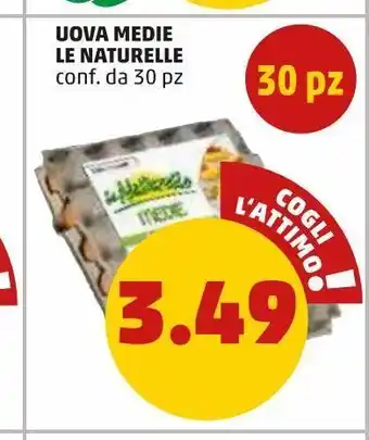 PENNY Uova medie le naturelle conf. da 30pz offerta