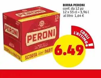 PENNY Birra peroni conf. da 12pz offerta
