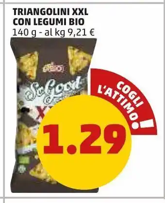 PENNY Triangoli xxl con legumi bio 140g offerta